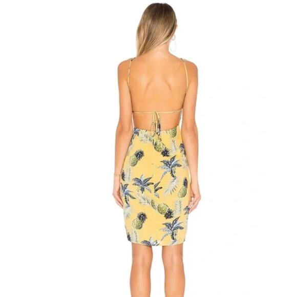 Majorelle Pineapple Dress Backless Tropical Vacation Resort Beach Fruit Medium - Picture 3 of 15